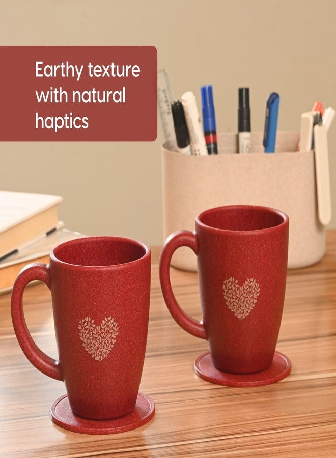 Eha Earth-Friendly Valentine Gifts for Couple | Gift for Girlfriend and Boyfriend | Love Gift Set of 2 | 300 ml | Made with Rice Husk and Coffee Husk Biocomposite | Coral - Image 5